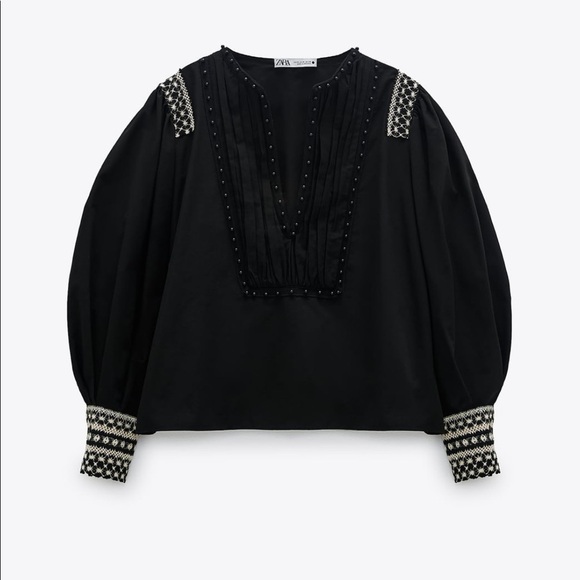 ZARA BNWT Beaded Lace Blouse - Picture 2 of 7